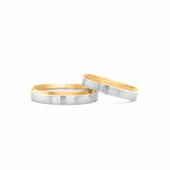 TWO TONED ANGLED WEDDING RING