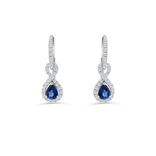 TEARDROP SAPPHIRE HALO EARRINGS