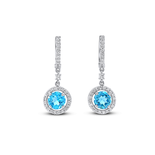 SWISS BLUE TOPAZ DROP EARRINGS