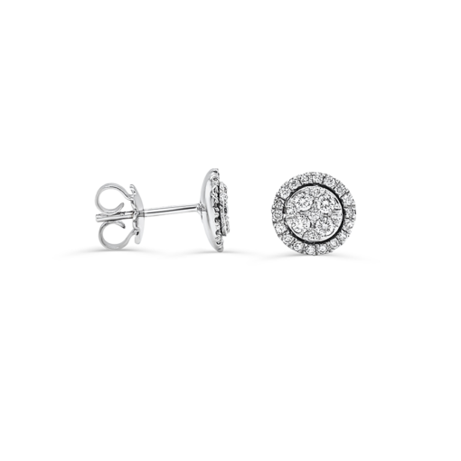 ROUND MILLIE HALO STUD EARRINGS