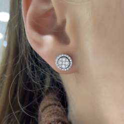 ROUND MILLIE HALO STUD EARRINGS