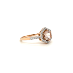 MORGANITE DIAMOND HALO RING