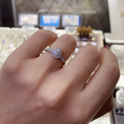 PEAR SHAPED DOUBLE HALO RING