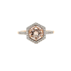 MORGANITE DIAMOND HALO RING