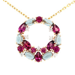 RHODOLITE CIRCLE NECKLACE