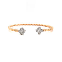 DOUBLE CLOVER BEADED BANGLE