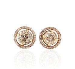 CHAMPAGNE DIAMOND STUD EARRINGS