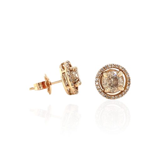 CHAMPAGNE DIAMOND STUD EARRINGS