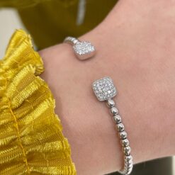 0.32 CARAT DOUBLE SQUARE BEADED BANGLE