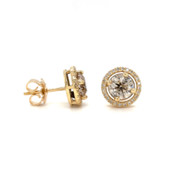 CHAMPAGNE DIAMOND STUD EARRINGS