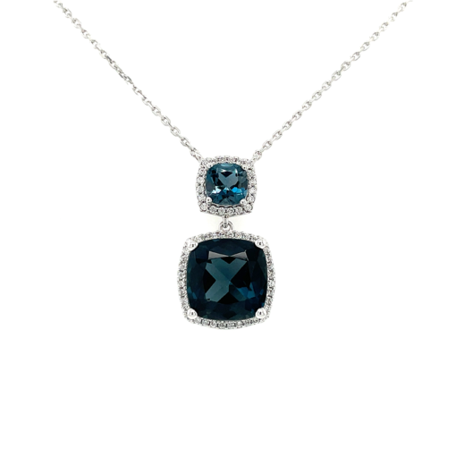 LONDON BLUE TOPAZ DANGLE NECKLACE