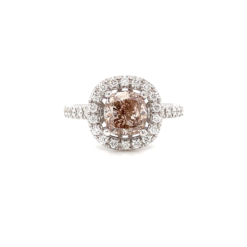 ROUND CHAMPAGNE HALO RING