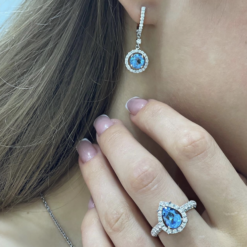 SWISS BLUE TOPAZ DROP EARRINGS