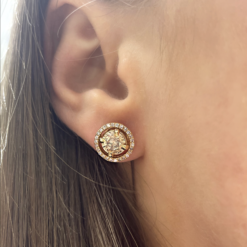 CHAMPAGNE DIAMOND STUD EARRINGS