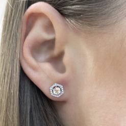 MORGANITE HALO STUD EARRINGS