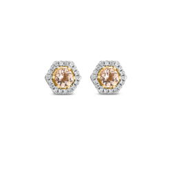 MORGANITE HALO STUD EARRINGS