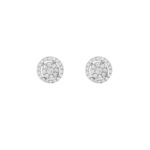 ROUND LAURIE HALO STUD EARRINGS