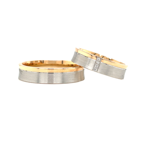 TWO TONED SLIGHT CONCAVED WEDDING RING