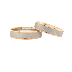 TWO TONED TEXTURED WEDDING RING