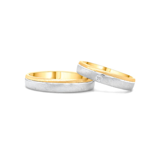 TWO TONED BRUSHED WEDDING RING