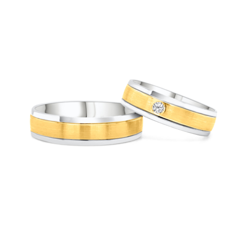 TWO TONED BANDED WEDDING RING