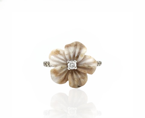 JASPER FLOWER DIAMOND RING (EXCLUSIVE)